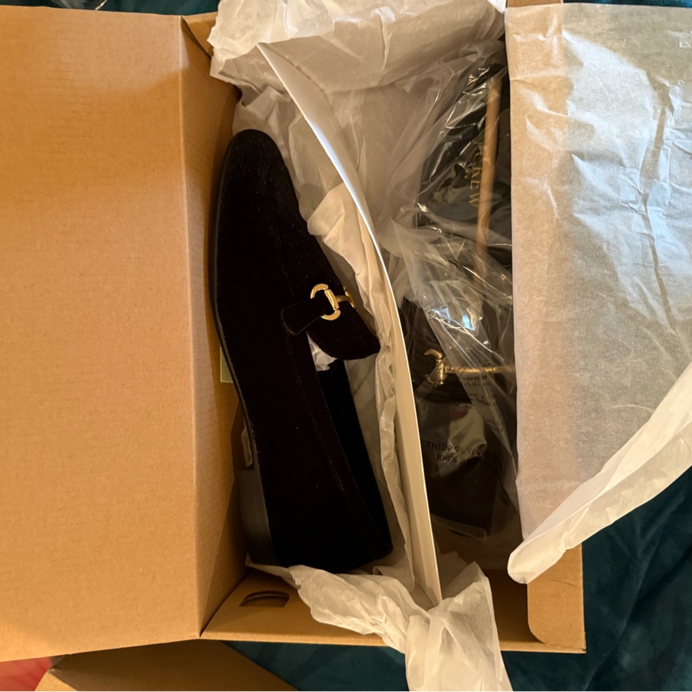 J. Crew- Velvet Bit Loafers, Black, Size 8 - Picture 3 of 7
